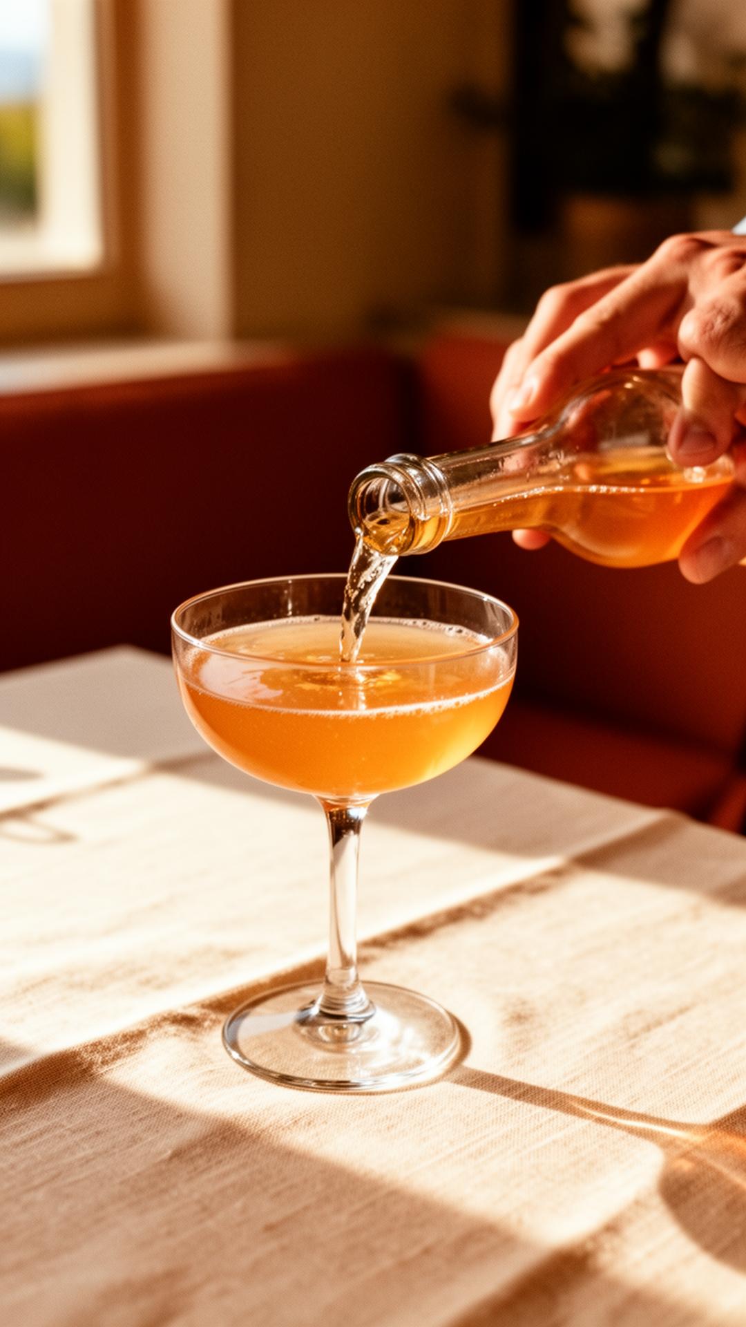 A pour of orange wine